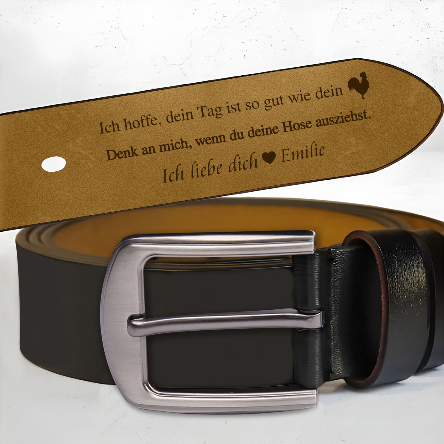 Personalisierter Text und Name Herren Ledergürtel – Perfektes Geschenk für Ihr Ehemann oder Freund