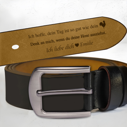 Personalisierter Text und Name Herren Ledergürtel – Perfektes Geschenk für Ihr Ehemann oder Freund