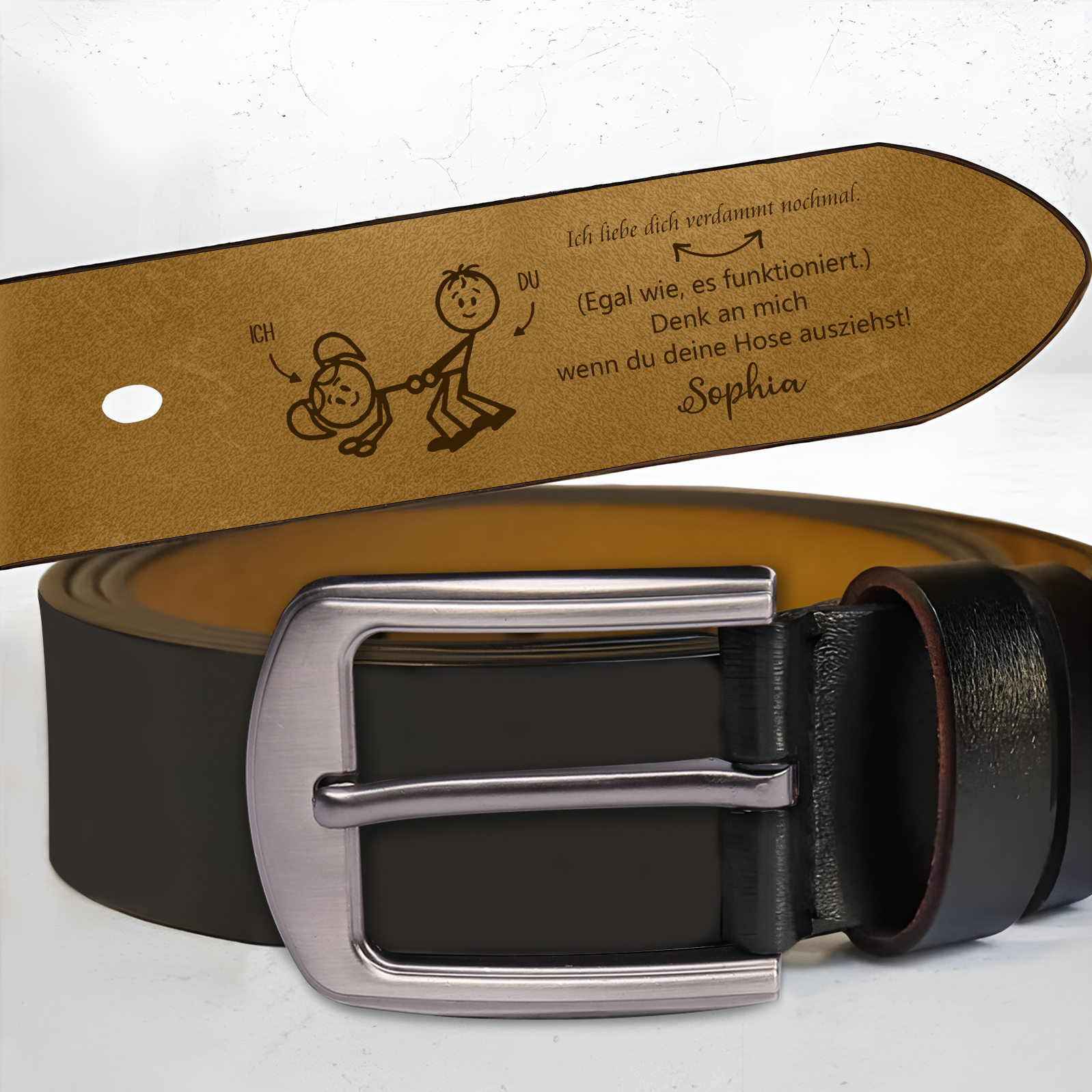Personalisierter Name Herren Ledergürtel – Perfektes Geschenk für Ihr Ehemann oder Freund