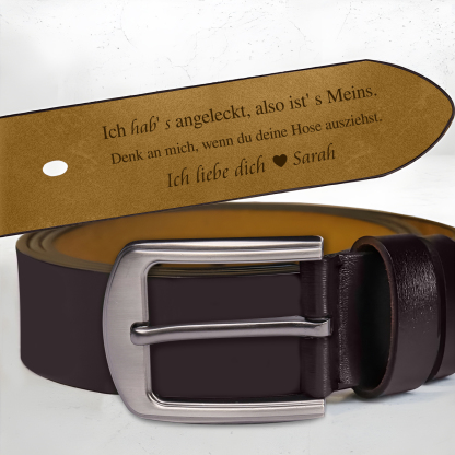 Personalisierter Text und Name Herren Ledergürtel – Perfektes Geschenk für Ihr Ehemann oder Freund