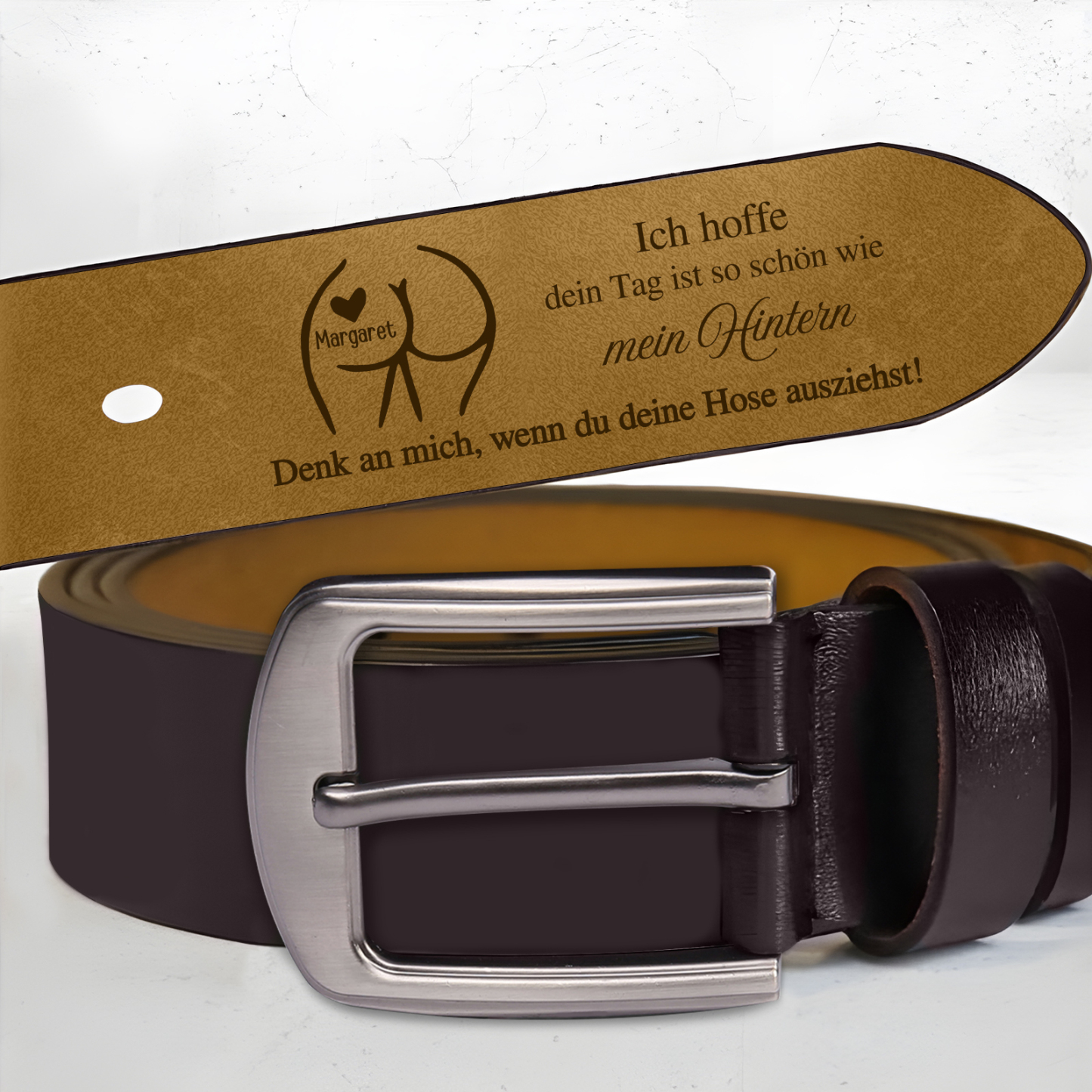 Personalisierter Text und Name Herren Ledergürtel – Perfektes Geschenk für Ihr Ehemann oder Freund