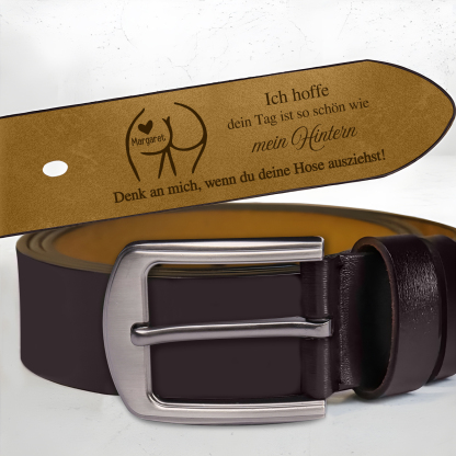 Personalisierter Text und Name Herren Ledergürtel – Perfektes Geschenk für Ihr Ehemann oder Freund