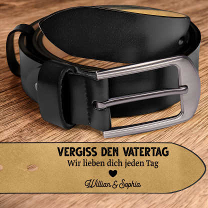 Personalisierter 1 Buchstabe & 3 Texte Herren Ledergürtel - Perfektes Geschenk für Ihren Vater im Vatertag!