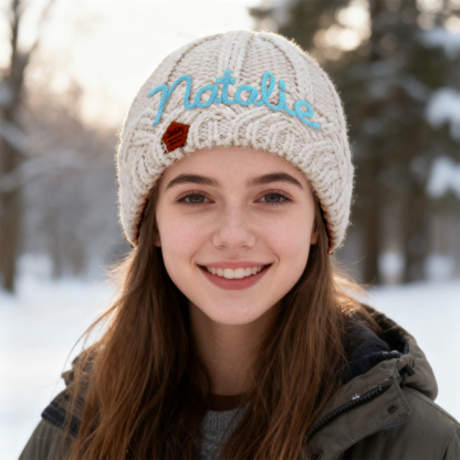 Personalisierte Winter Strickmütze mit Namensstickerei für Damen——Enthält fünf Farben