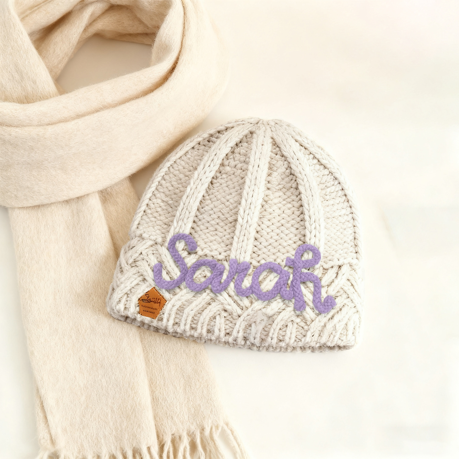 Personalisierte Winter Strickmütze mit Namensstickerei für Damen——Enthält fünf Farben