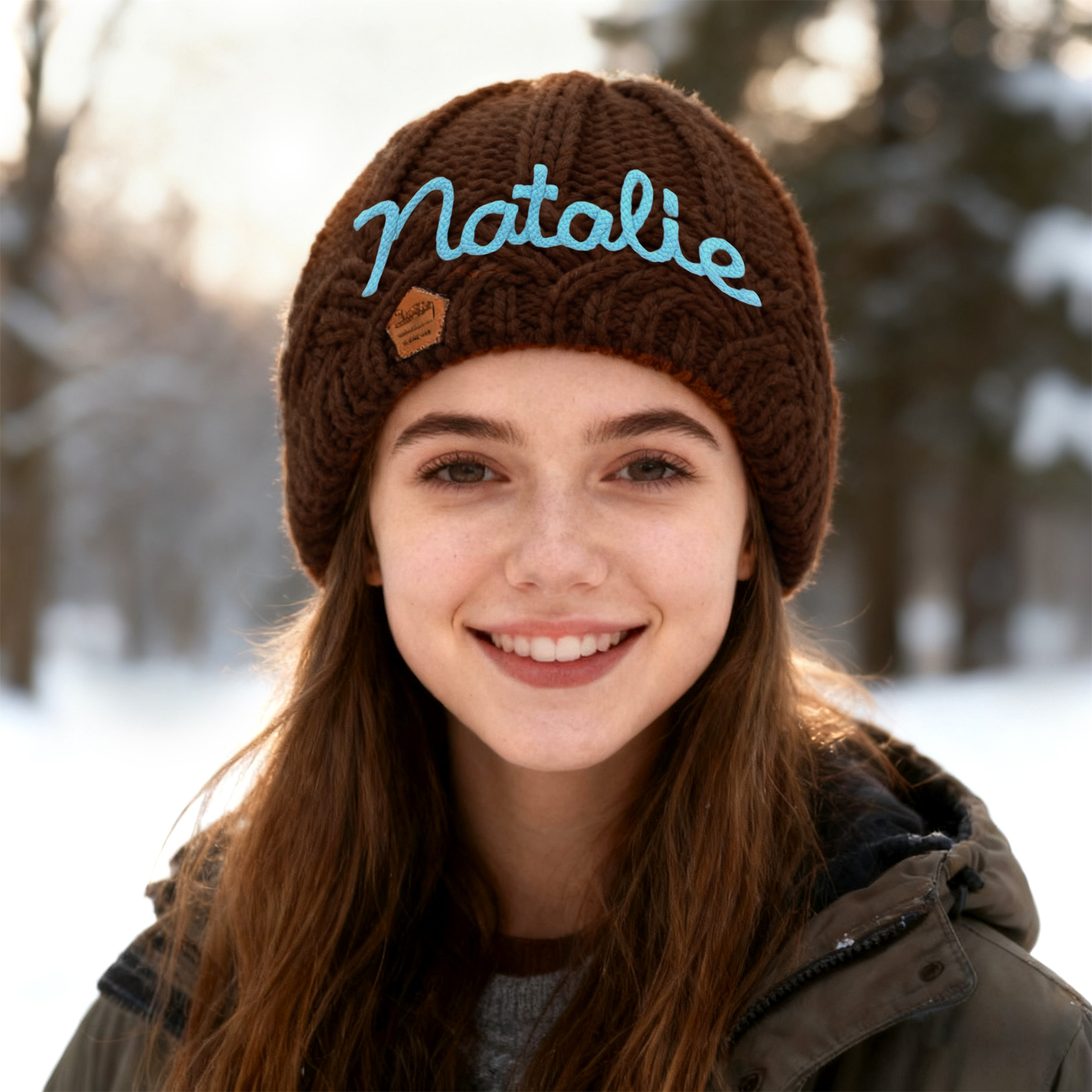 Personalisierte Winter Strickmütze mit Namensstickerei für Damen——Enthält fünf Farben