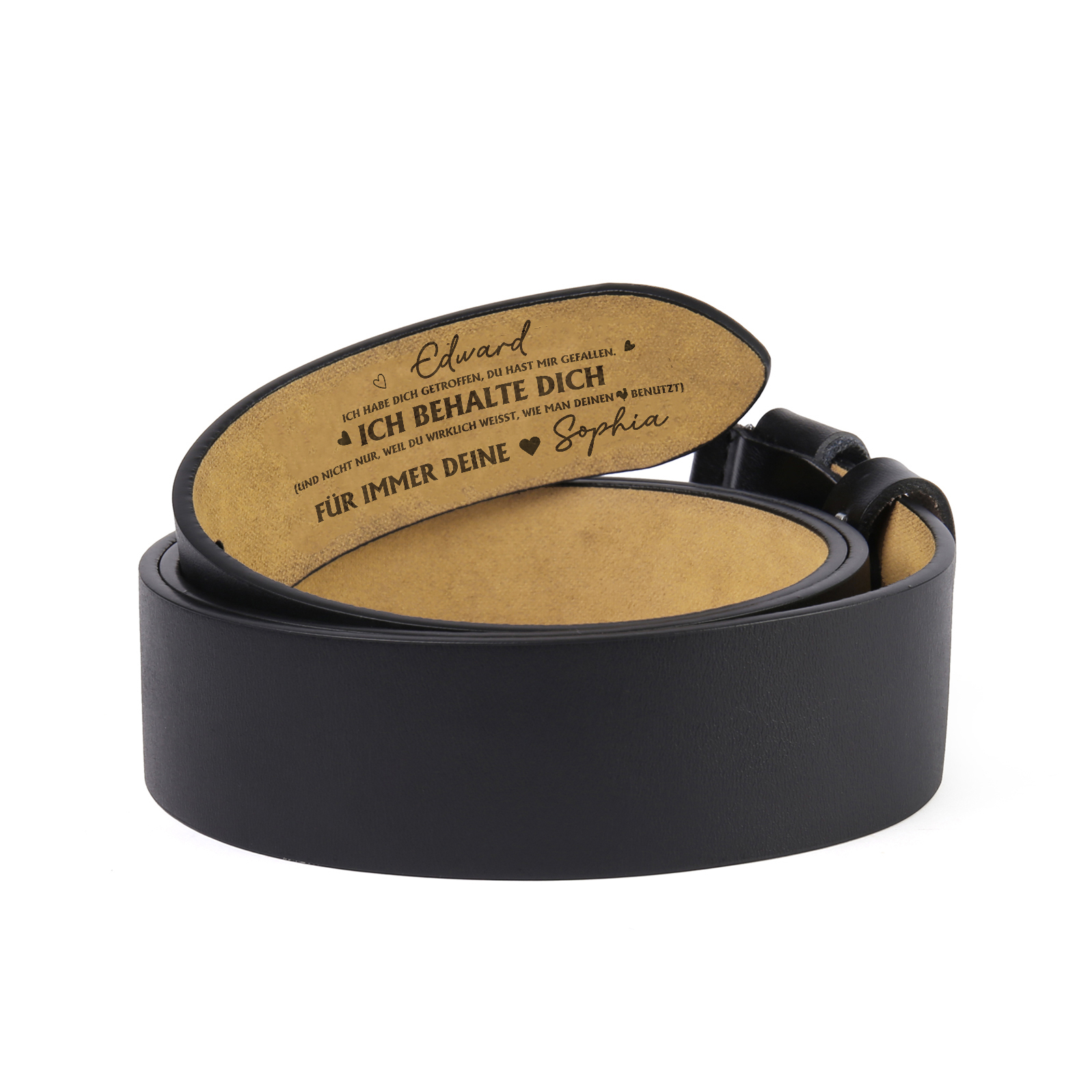 Personalisierter Herren-Ledergürtel mit Gravur Handgefertigter Jubiläumsgürtel für den Ehemann