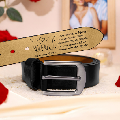 Personalisierter Herren-Ledergürtel mit Gravur innen Geschenk für Männer Jahrestag