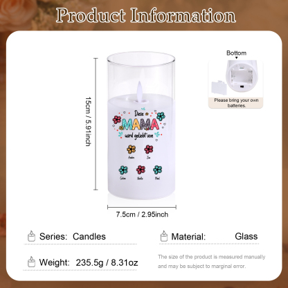 Personalisierte LED-Glaskerzen „Diese Mama/Oma wird geliebt von“