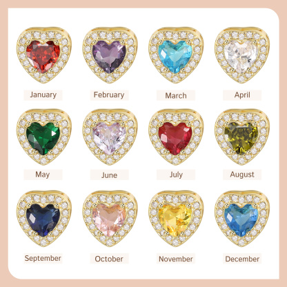 Personalisierte Halskette mit individuellen Buchstaben in Bubble-Schrift und Herz-Geburtsstein