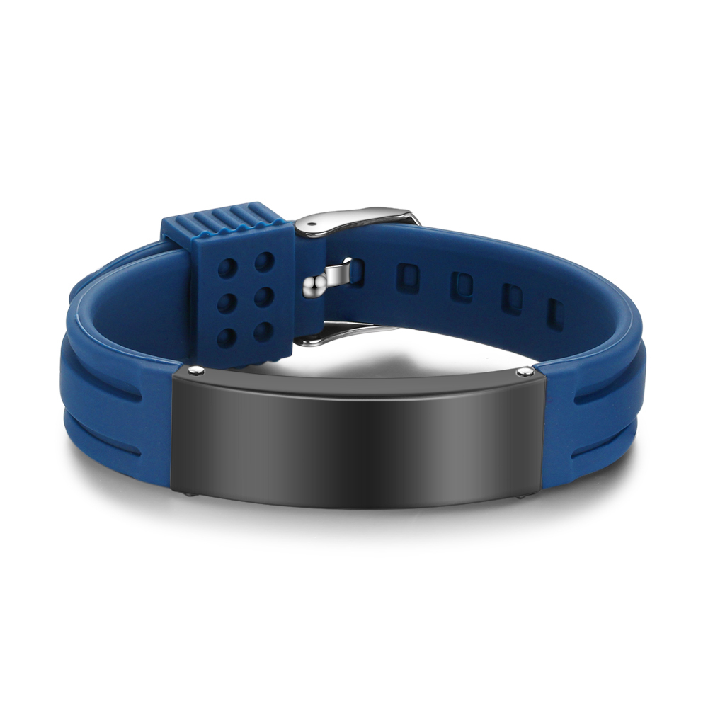 Personalisierte 3 Texte Edelstahl Armband – Notfall-Medizin-Armreif in 8 Farben