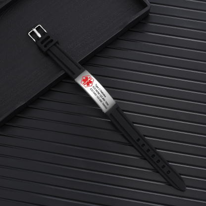 Personalisierte 3 Texte Edelstahl Armband – Notfall-Medizin-Armreif in 8 Farben