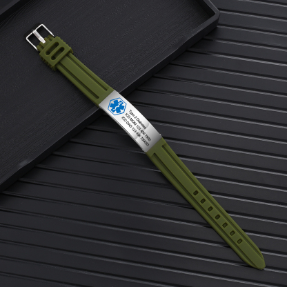 Personalisierte 3 Texte Edelstahl Armband – Notfall-Medizin-Armreif in 8 Farben