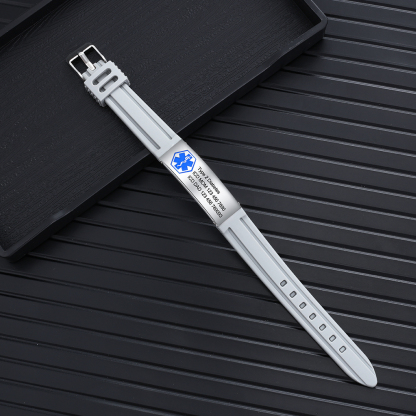 Personalisierte 3 Texte Edelstahl Armband – Notfall-Medizin-Armreif in 8 Farben