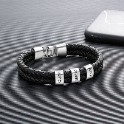 Personalisiertes Foto & Name & Buchstabe Geldbörse & 3 Namen Armband Geschenkpackung Geschenkbox set für Opa
