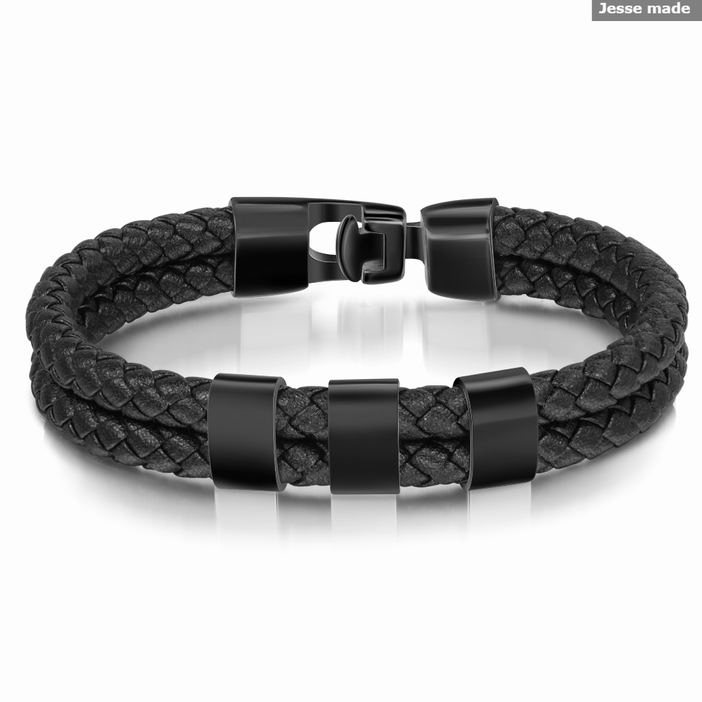 Personalisiertes Foto & Name & Buchstabe Geldbörse & 3 Namen Schwarz Armband Geschenkpackung Geschenkbox Set