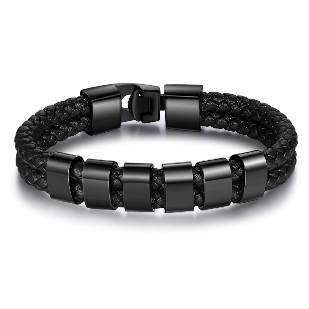 Personalisiertes Foto & Name & Buchstabe Geldbörse & 6 Namen Schwarz Armband Geschenkpackung Geschenkbox Set