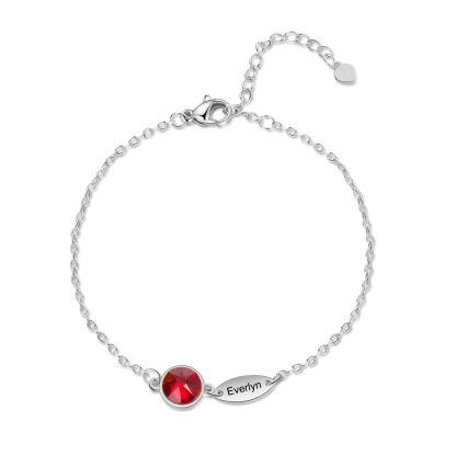 Personalisiertes Feines Armband mit 1–6 Namen und Geburtssteinen