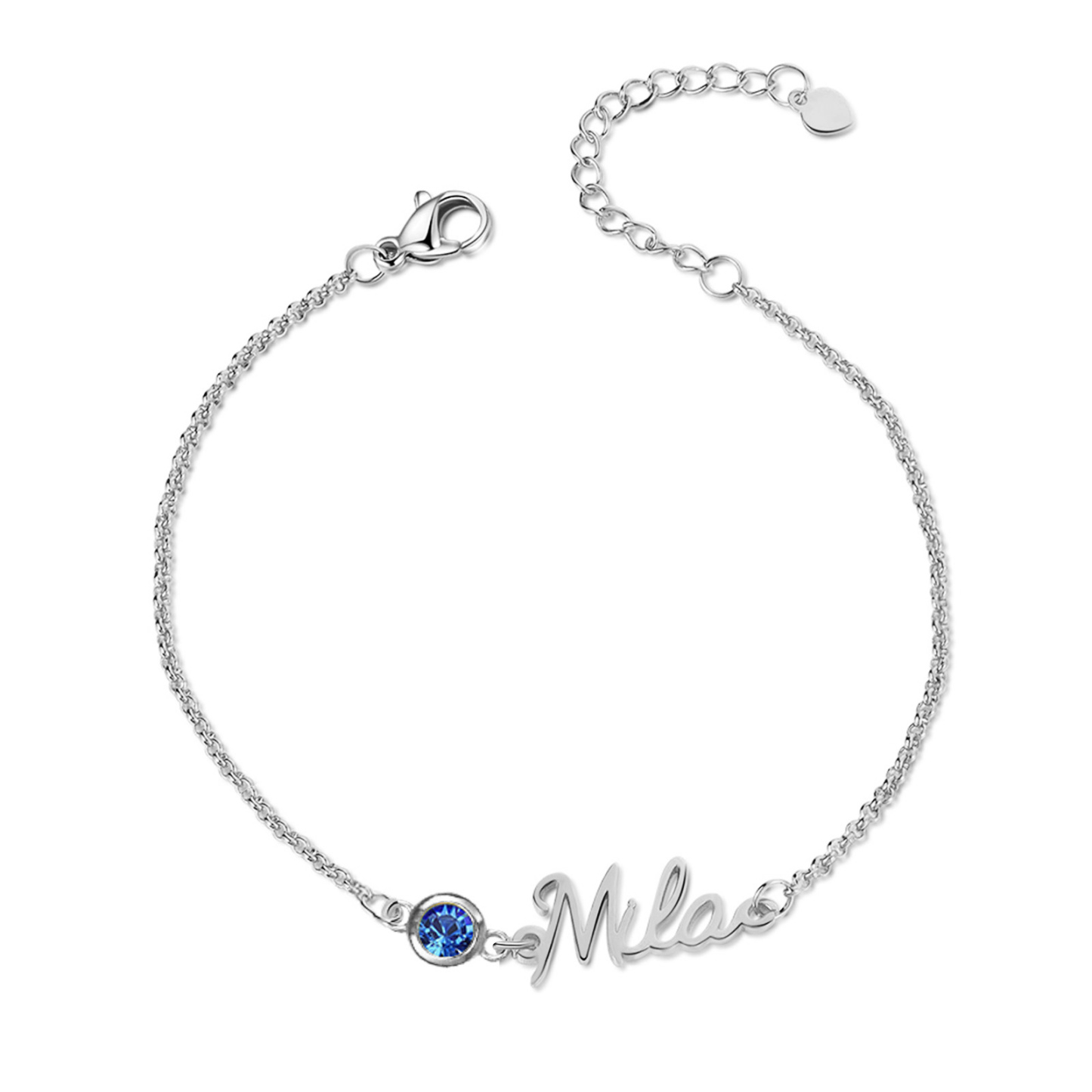 Personalisierter 1 Name Armband mit 1 Geburtsstein in 3 Farben