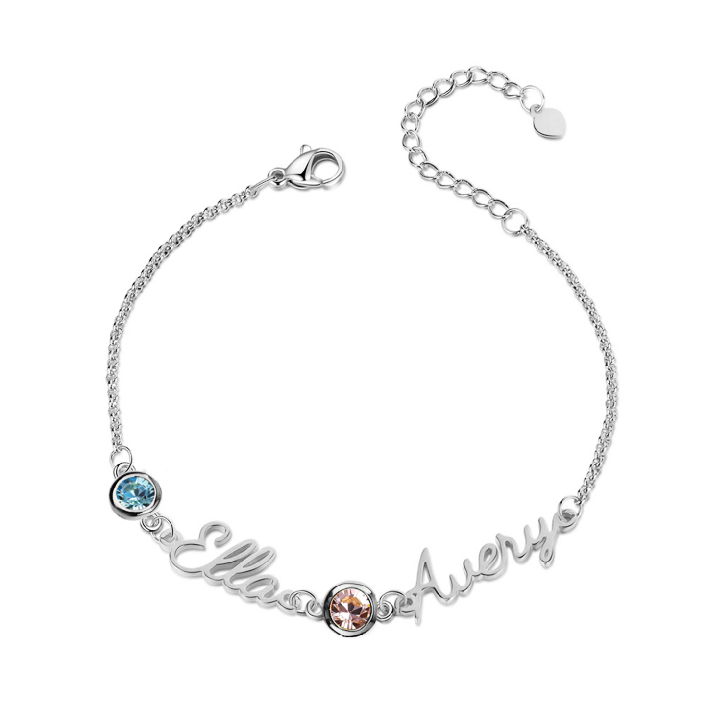 Personalisierte 1-5 Namen Armband mit 1-5 Geburtssteinen in Golden/ Silber/ Rosagold