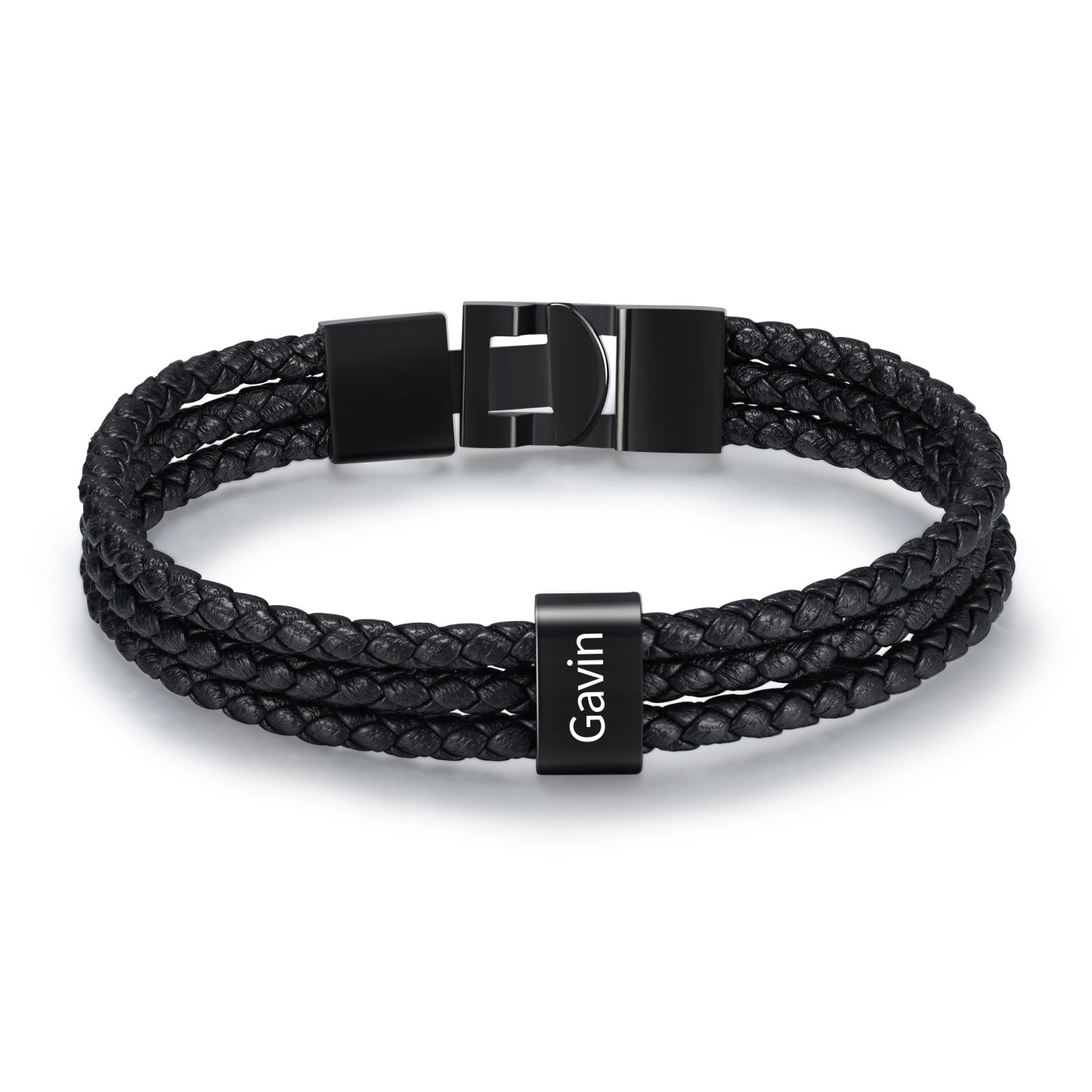 Personalisierter 1 Name Stammbaum-Namenskette mit 1 Geburtssteinen & 1 Name Herren Armband Geschenkbox-Set