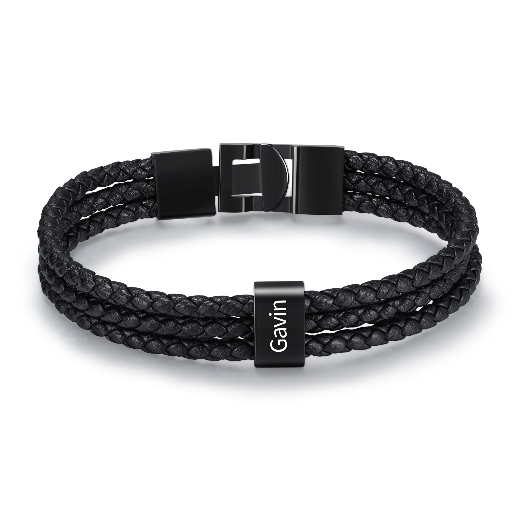 Personalisierter 1 Name Stammbaum-Namenskette mit 1 Geburtssteinen & 1 Name Herren Armband Geschenkbox-Set