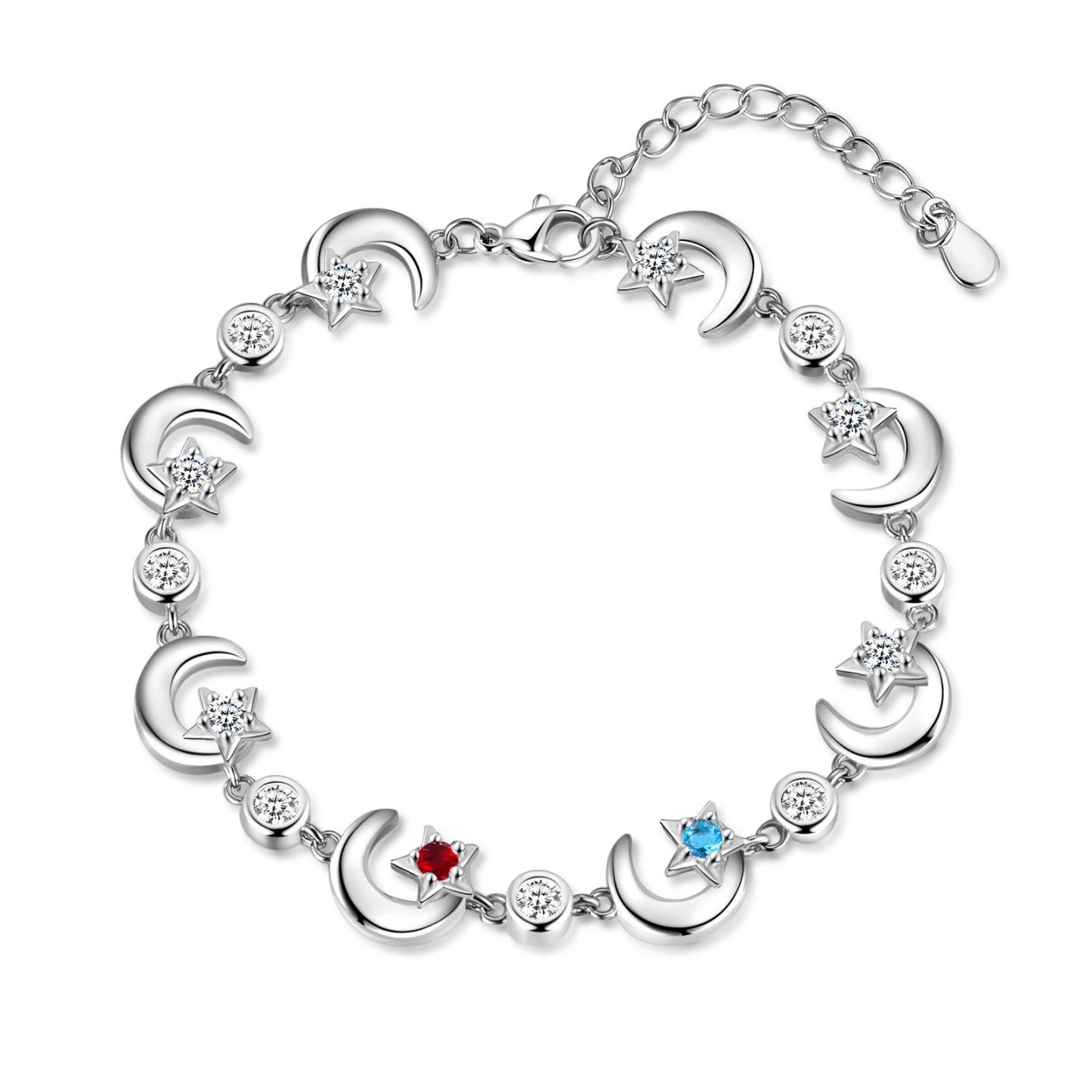Personalisiertes Namen Stern Armband mit Geburtssteinen