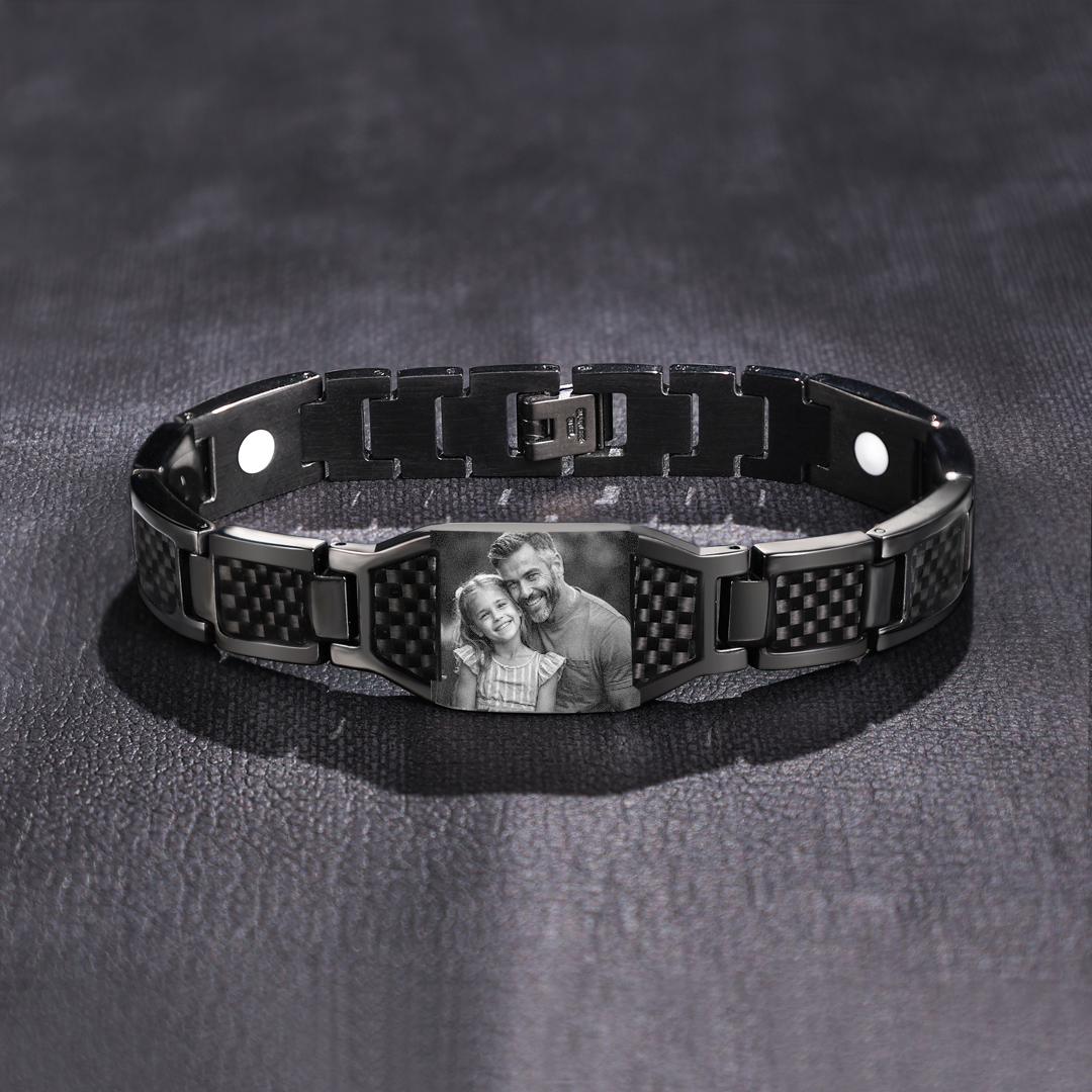 Herren Personalisierbarer Foto Magnetarmband - Powerarmband mit 3 Magneten