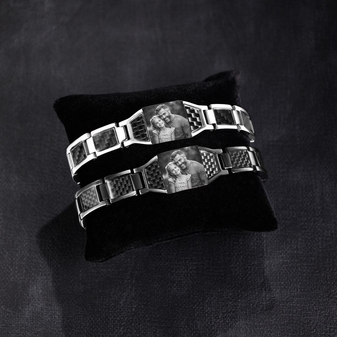 Herren Personalisierbarer Foto Magnetarmband - Powerarmband mit 3 Magneten