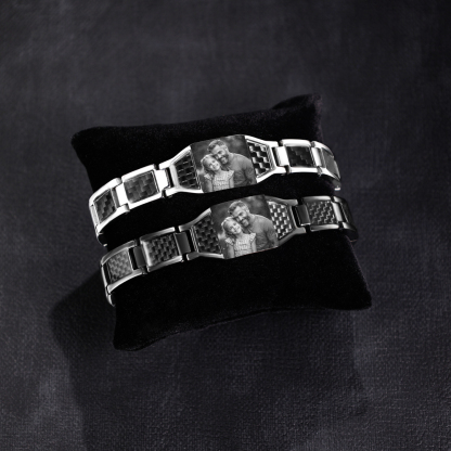 Herren Personalisierbarer Foto Magnetarmband - Powerarmband mit 3 Magneten