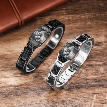 Herren Personalisierbarer Foto Magnetarmband - Powerarmband mit 3 Magneten