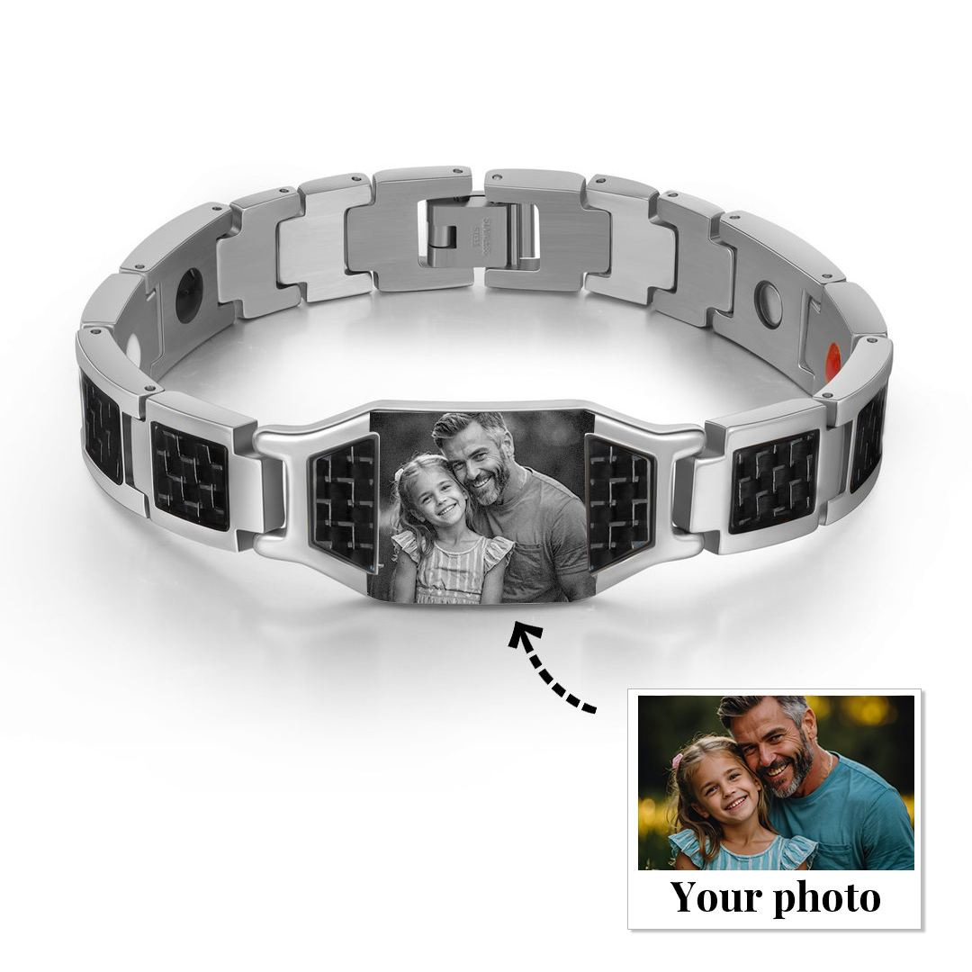 Kettenmachen Herren Personalisierbarer Foto Magnetarmband - Powerarmband mit 3 Magneten 28.59