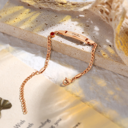 Personalisierter Name & Geburtsstein Babyarmband zur Geburt