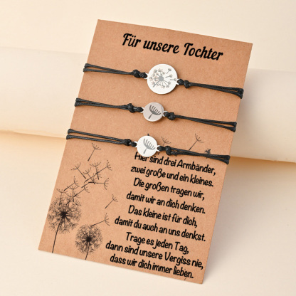 Löwenzahn Armbänder Set-Für das Schulkind-Schulanfang Geschenk mit Nachrichtenkarte