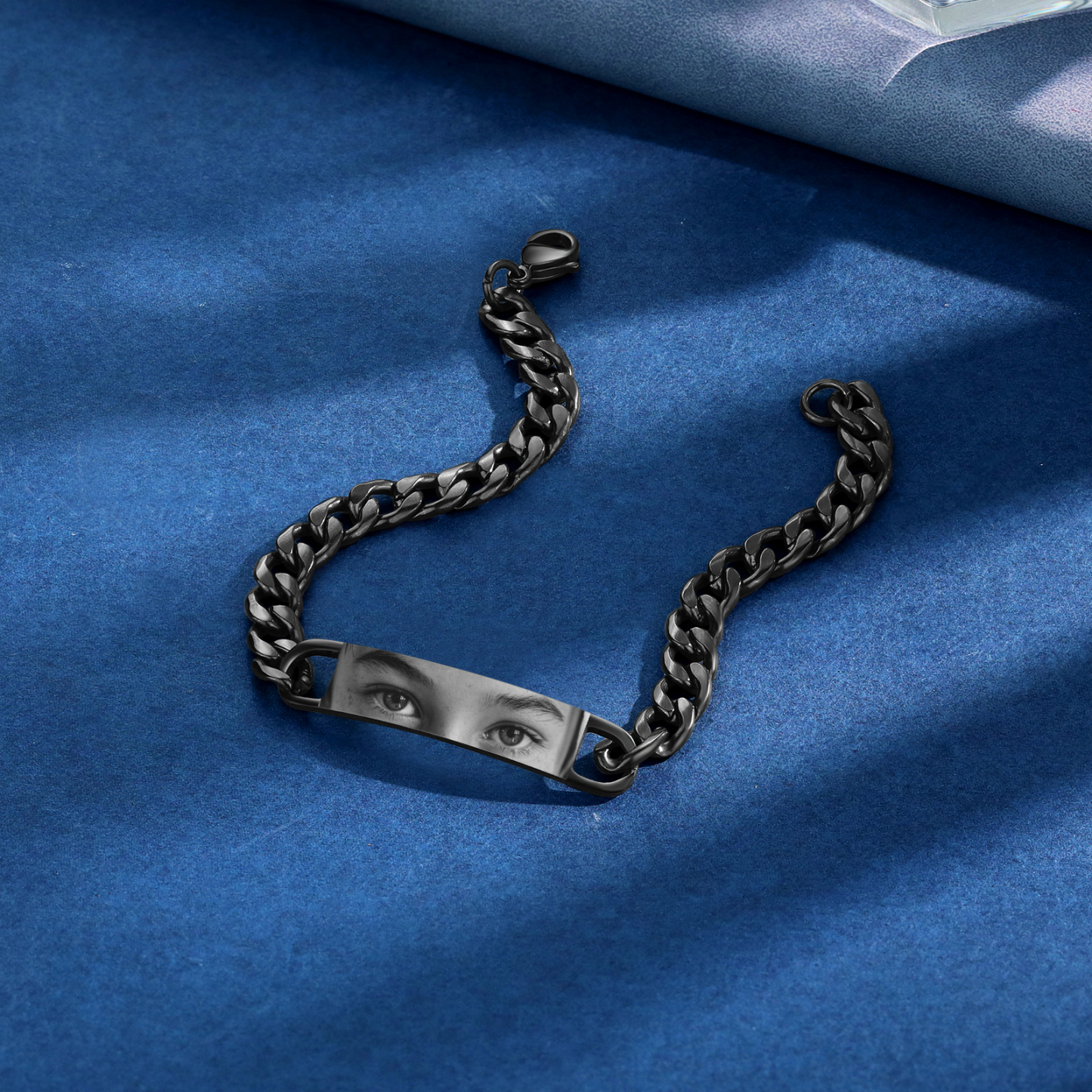 Herren Personalisiertes Foto Armband-An meinen Schatz Du wirst dich in meinen schönen Augen verlieren-Geschenk mit Nachrichtenkarte