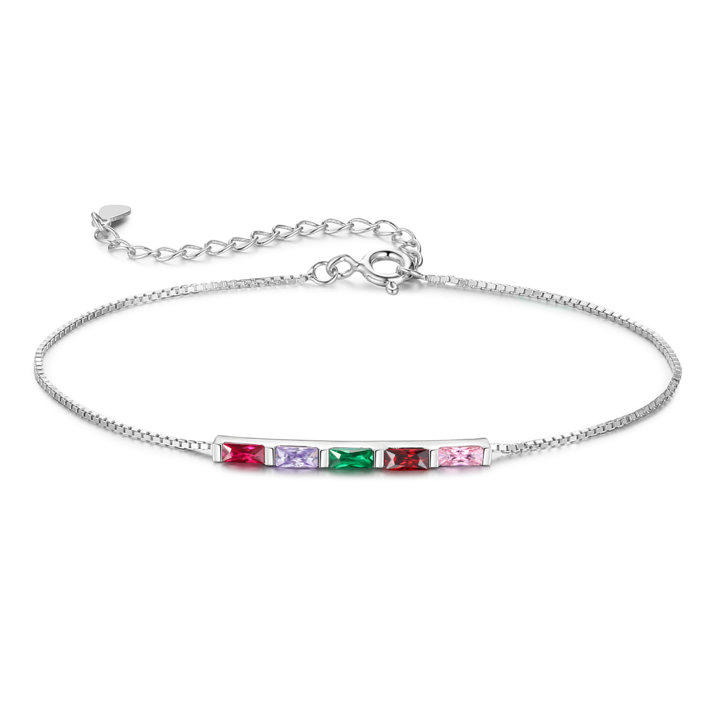 Personalisierbares Armband aus 925er Silber, altvergoldet, mit 2–6 individuellen Geburtssteinen