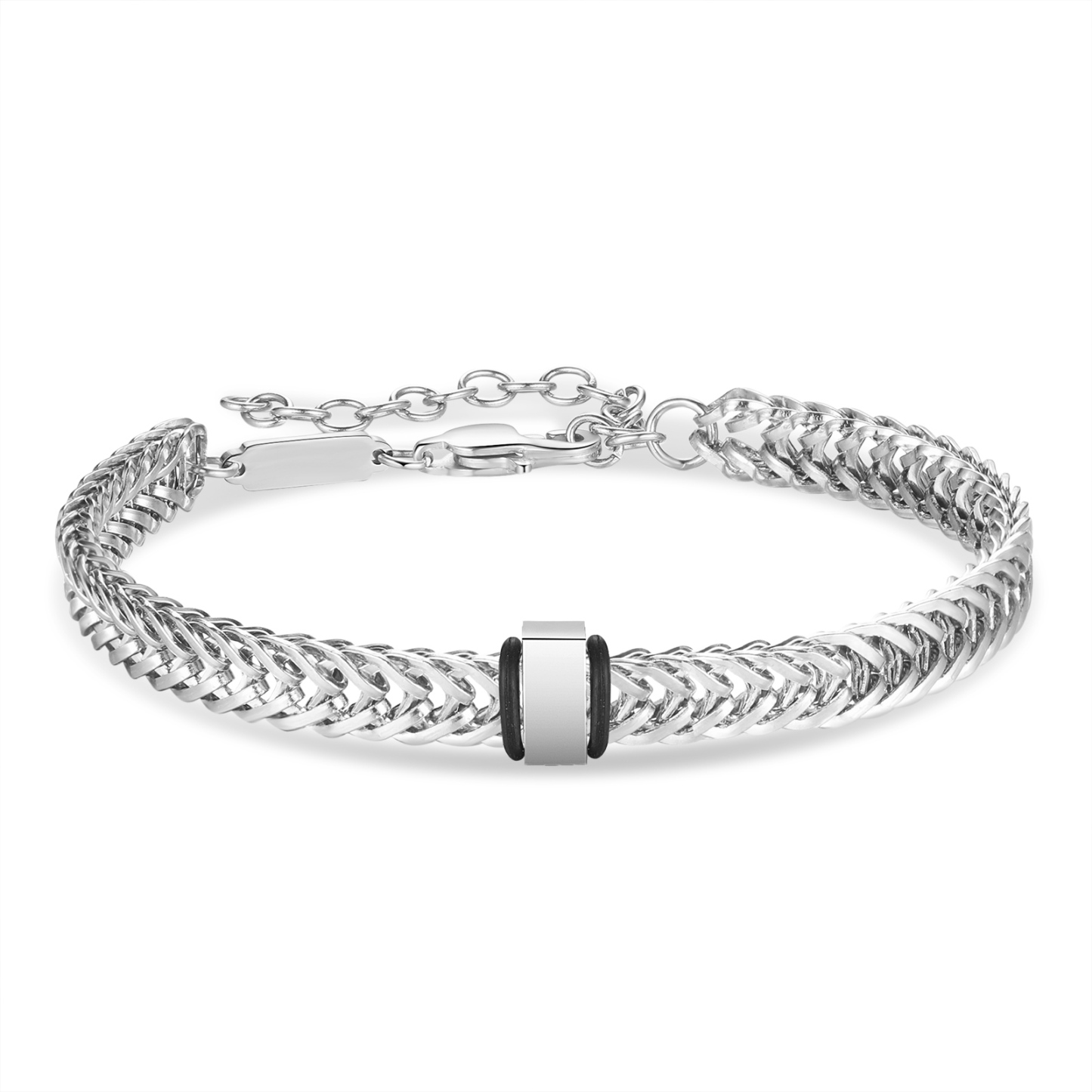 Personalisiertes 2 Namen Herren Edelstahl Armband