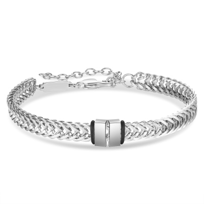 Personalisiertes 2 Namen Herren Edelstahl Armband