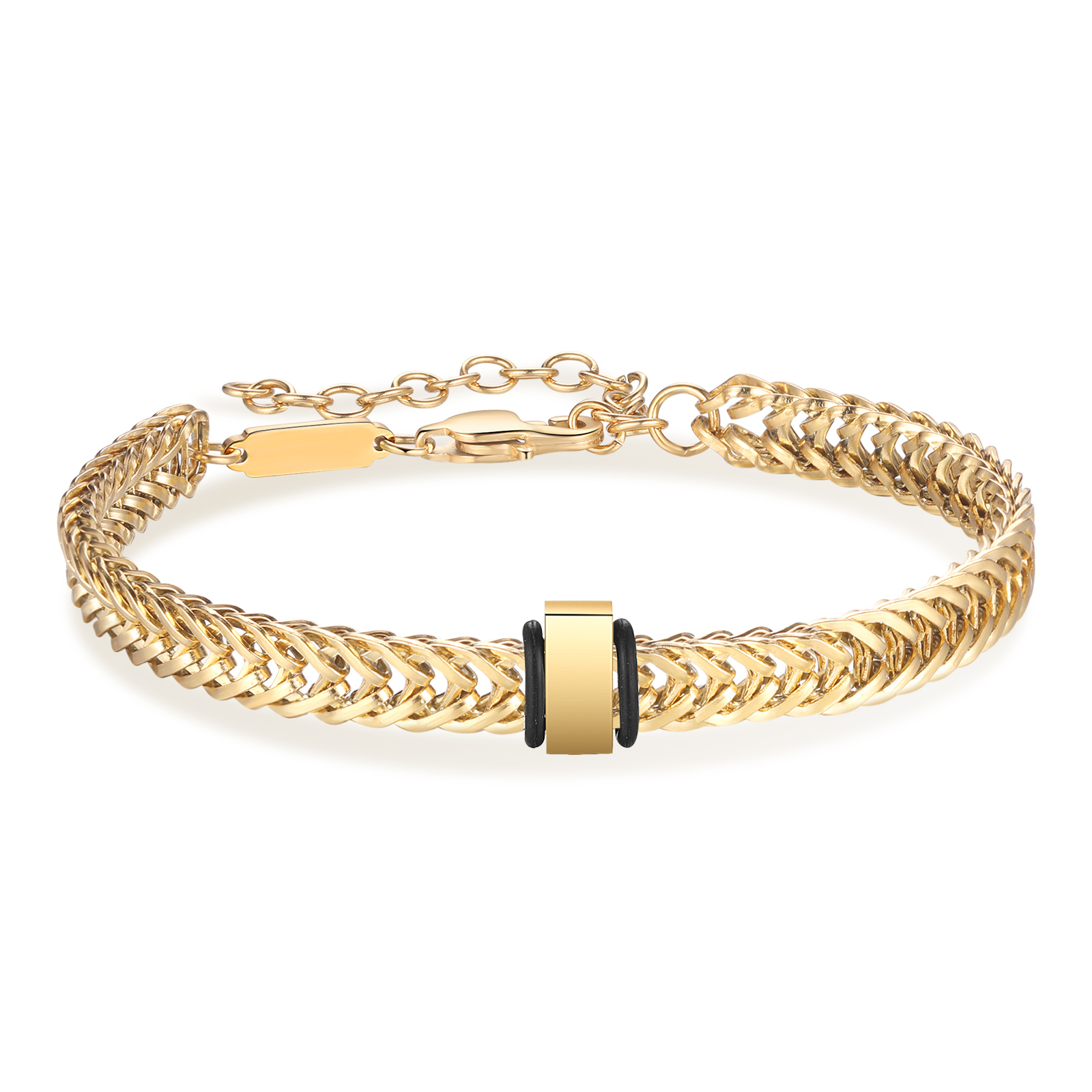 Personalisiertes 2 Namen Herren Edelstahl Armband