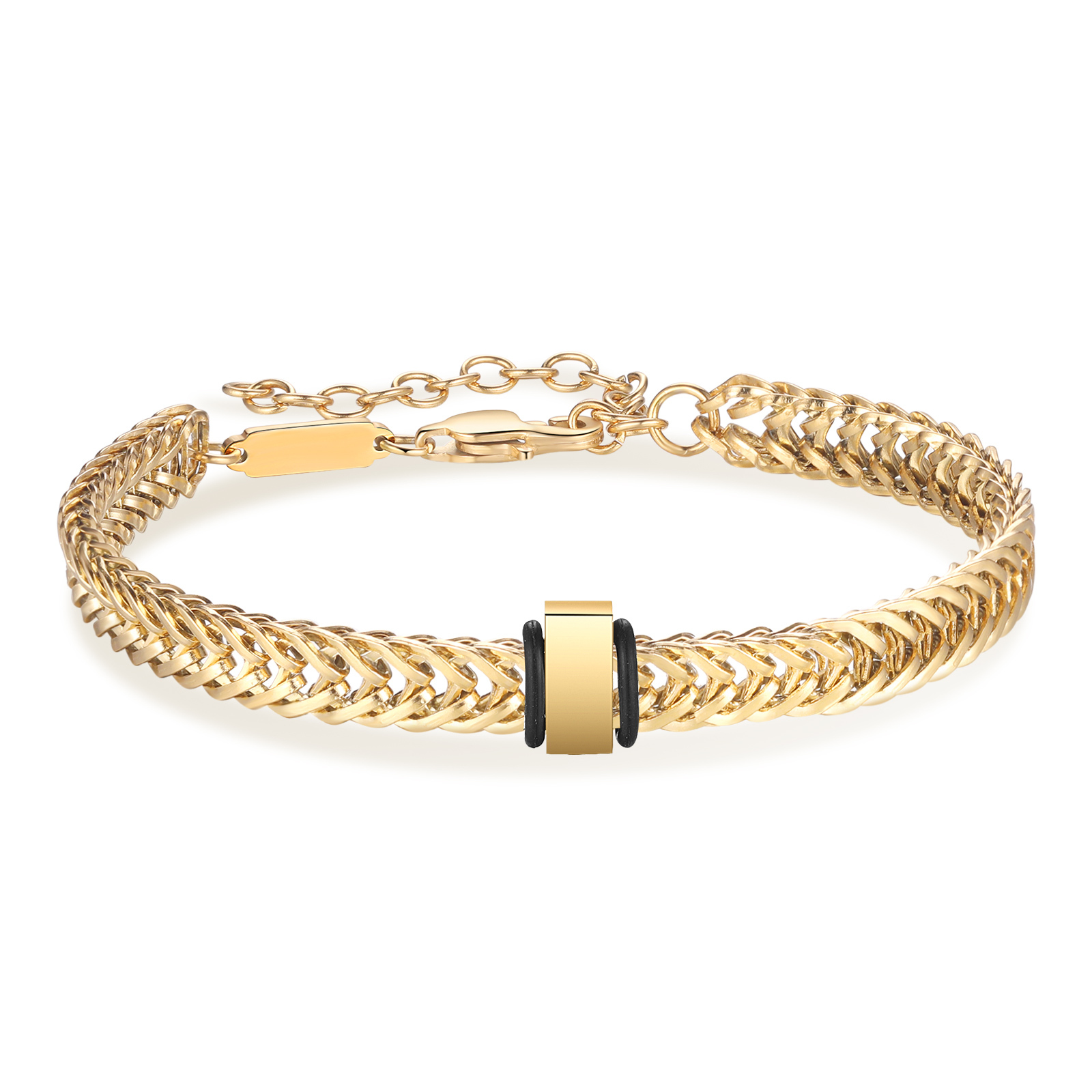 Personalisiertes 2 Namen Herren Edelstahl Armband