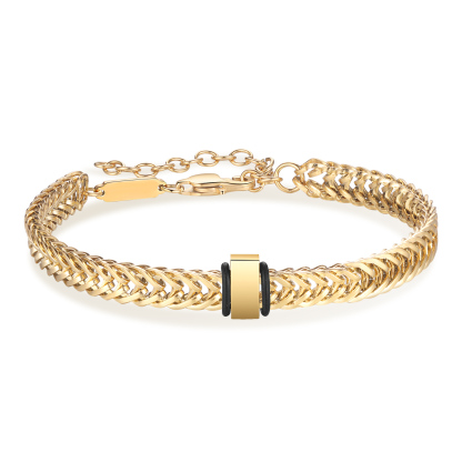 Personalisiertes 2 Namen Herren Edelstahl Armband