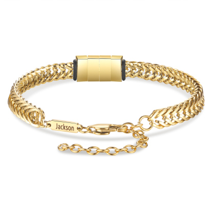 Personalisiertes 4 Namen Herren Edelstahl Armband