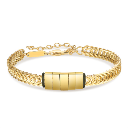 Personalisiertes 5 Namen Herren Edelstahl Armband