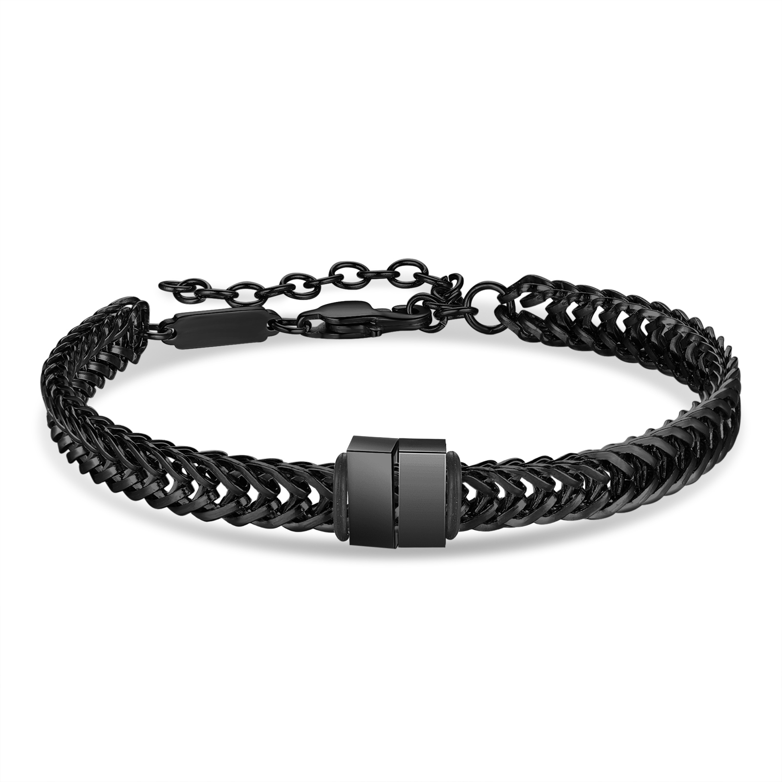 Personalisiertes 2 Namen Herren Edelstahl Armband