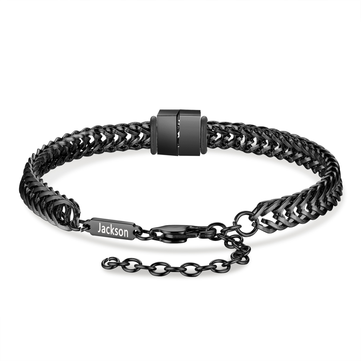Personalisiertes 2 Namen Herren Edelstahl Armband