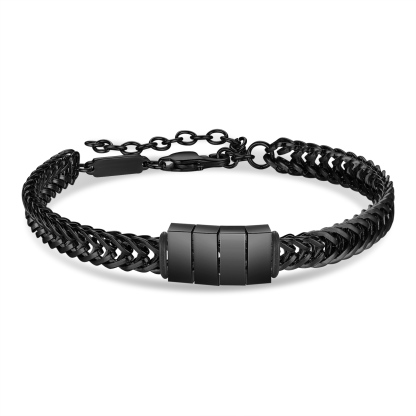Personalisiertes 4 Namen Herren Edelstahl Armband