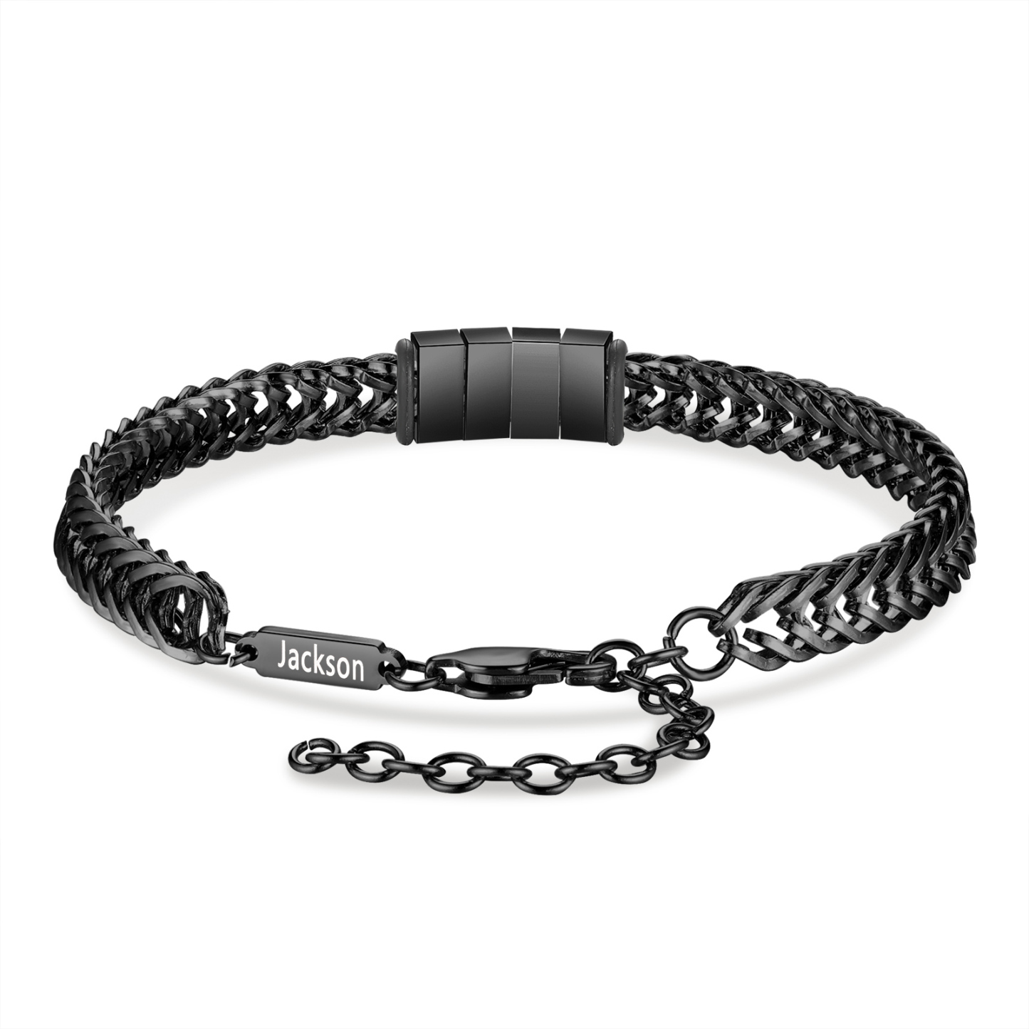 Personalisiertes 4 Namen Herren Edelstahl Armband