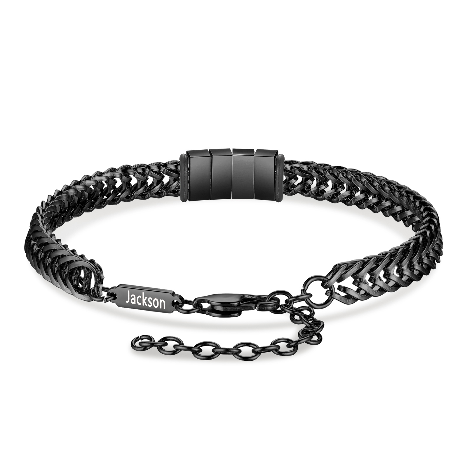 Personalisiertes 4 Namen Herren Edelstahl Armband