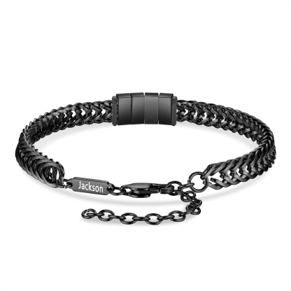 Personalisiertes 4 Namen Herren Edelstahl Armband