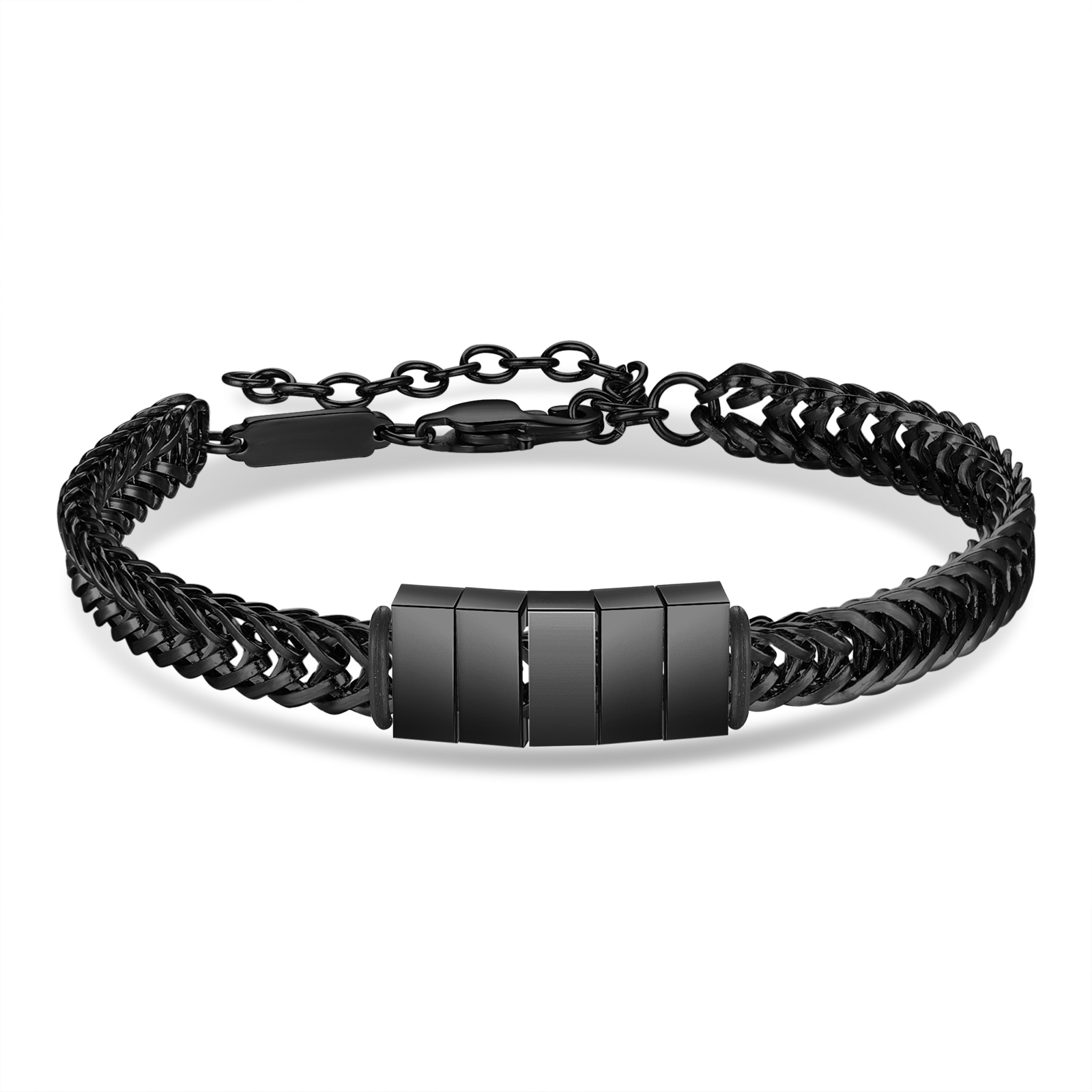Personalisiertes 5 Namen Herren Edelstahl Armband
